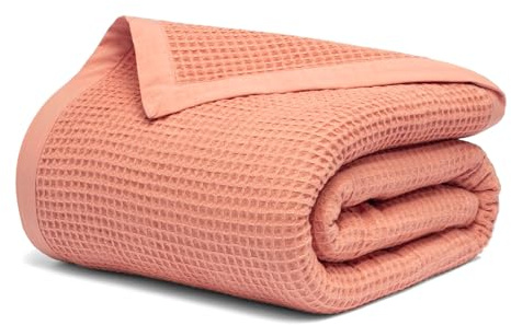 Salt Earth GOTS Certified 100% Organic Cotton Throw Blanket, 55 X 60 Waffle Blankets & Throws for Bed, Throw Blanket for Couch, Modern & Cozy Blanket, All Season, Comfy and Soft Blanket (Sun Bay)