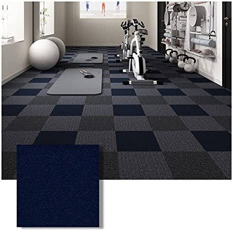 10 Stück Selbstklebende Teppichfliesen, 30 X 30 cm, Abziehen Und Aufkleben, rutschfeste Teppichbodenfliesen Für Wohn- Und Gewerbliche Teppichquadrate Für Bodenbeläge(Color:Dunkelblau)