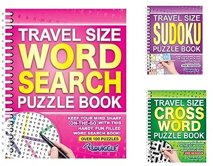 Travel Size Word Search, Sudoku, and Crossword, Spiral Bound (Word Search)