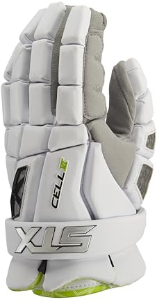 STX Cell VI Lacrosse Gloves, Pair, White, Medium