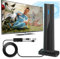 TV Aerial Indoor - Digital Indoor TV Aerial with Amplifier Signal Booster - 600+ Miles Range(965KM), Freeview TV Antenna Support VHF/UHF/DAB Radio/4K/1080P/HDTV/USB TV Tuner/DVB-T and All TV (Tower)