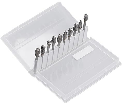 Juego de Fresas de Carburo, 10 Piezas de Brocas Giratorias de Doble Corte con Carburo de Tungsteno para Eliminar Cicatrices de Soldadura, Eliminación de óxido de Metal, Biselado