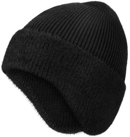 HAGOT Bonnet pour Homme et Femme d'hiver, Casquettes d'hiver avec Oreillettes, Chauds Bonnet de crâne tricoté épais, Design Classique, pour Ski Extérieur