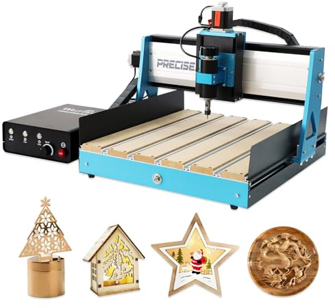 WolfPawn CNC Router Machine PreciseaMAX with Ball Screws, 500W Spindle 3-Axis All Metal Engraving Milling Machine, Fast Speed for Wood Metal Acrylic PCB MDF, Working Area 400X400X105mm (Preciseamax)