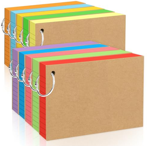 DMSELL A6 Flash Cards, 800 Pcs Revision Cards, Colorful Record Index Cards