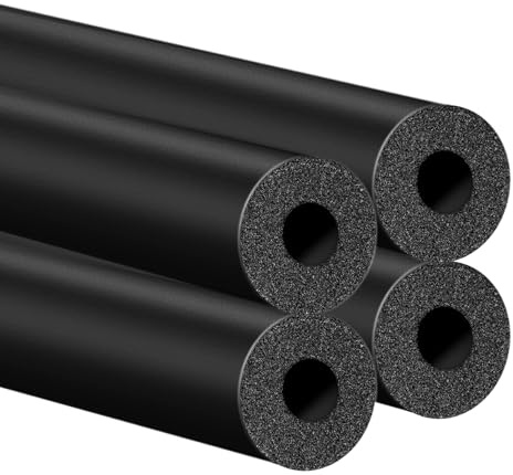 UNIFAMILY 4X 3.3Ft Outdoor Pipe Insulation Foam Tube for 15mm Water Pipe Copper Pipe Insulation Black Hollow Pipe Cover for Pull-up Bar Handle/Roof Rack/AC Unit/Guitar Stand