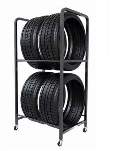 Supporto per Pneumatici, Supporto per Pneumatici con Ruote da Pavimento, espositore per Pneumatici, Supporto per Pneumatici da Officina e Garage per Cerchi, SUP