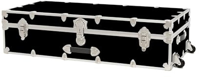 Rhino Trunk & Case Aromatic Cedar Trundle Trunk with Wheels - 44”x20”x12” Home Storage Chest Trunk - USA Made Secure Under Bed Footlocker for Clothes, Blankets & Pillows - Underbed Shoe Storage Box