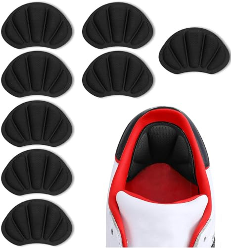 Kecartu 8pcs Heel Cushions for Back of Heel, Premium Shoes Heel Pads Inserts Grips for Women Men, Soft Heel Protectors for Shoes Too Big, Non-Slip, Pain & Blisters Prevention, Black