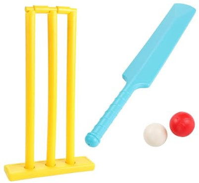 KIOALXZ Ensemble de battes et balles de Cricket pour Enfants - Jouet d'extérieur Amusant Qui Encourage Les Enfants à développer Leurs compétences