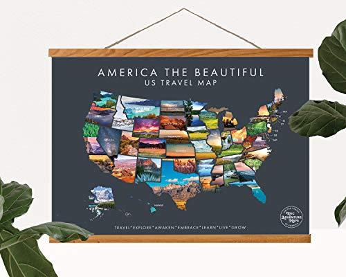 Amerika, die schöne USA-Karte zum Rubbeln + Magnet-Rahmen, interaktives Reise-Poster zum Rubbeln enthüllt schöne Naturfotografie – schöne Reisekarte ist ein tolles Geschenk für Reisende