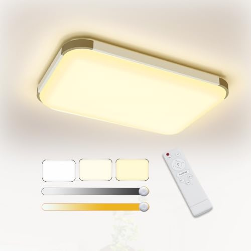 XMTECH 72W Dimmbar Deckenleuchte Modern Deckenlampe Flur Wohnzimmer Lampe Schlafzimmer mit Fernbedienung