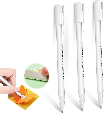 UICCVOKK Glue Pens for Crafting, Card Making, Scrapbooking, Fabric, Quick Dry Adhesive Liquid, Kids School Supplies (3 Pack)