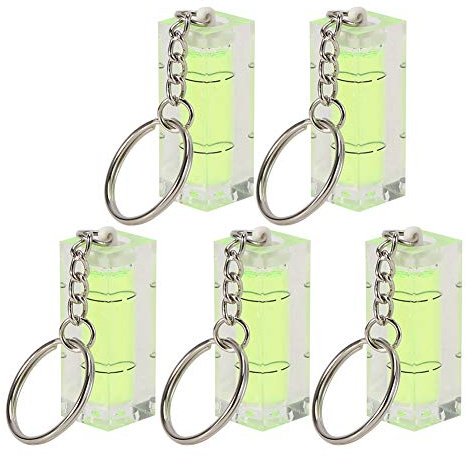 5 Pezzi Bolla Livella Piccola Quadrato, 15 * 15 * 40mm Mini Livello Piccola Livella a Bolla d'Aria con Portachiavi, Livello Tascabile Per Misurazione a Bolla Orizzontale