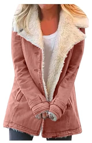 Plus Jacket Warm Women Outwearcoat Winter Lapels PlushButton Composite Size Women's Coat Light Weight Jacket for Women