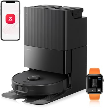 roborock Qrevo Edge S5A Saugroboter mit Wischfunktion,Dual Anti-Tangle-System,18.500Pa,FlexiArm Design Kantenreinigung, Hebarem Wischmopp,75℃ Heißwasser-Moppwäsche (Schwarz)