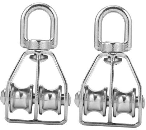 Cabilock 2Stücke Riemenscheibenblock Doppelscheibenrolle Für Schwere Korrosionsbeständig Für Transportzubehör Seilzüge Exquisite