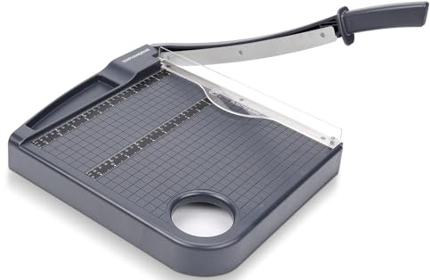 12 Paper Cutter, Precision Cut with Safety Protection and Blade Lock, 12 Sheets Capacity, Great for Cardstock, Cardboard, Photo, Vinyl, Crafts, Scrapbook (Grey)