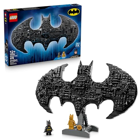 LEGO DC Batman Logo - Superhero Toy w/ 2 Collectible Minifigures - 3D DIY Wall Art or Room Decor - Gift Idea for 12+ Year Old Boys & Teenage Movie Fans - 76330