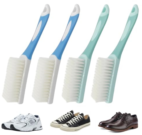 4 Pièces Brosse Chaussure Brosse Nettoyage Multi-Usage Brosses à Chaussures Kit Nettoyage Chaussure Brosse à Poils Doux Maison Nettoyant pour Sneakers