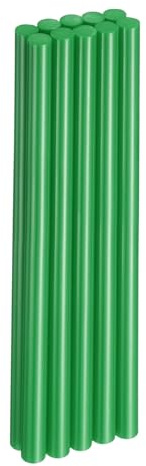 QUARKZMAN 10pcs Bacchette Di Colla A Caldo 11mm x 250mm Lunghe EVA Mini Bacchette Adesive A Fusione A Caldo Per Pistola Colla A Caldo Legno Plastica Vetro Fiori Tessuti Schiuma, Verde Scuro