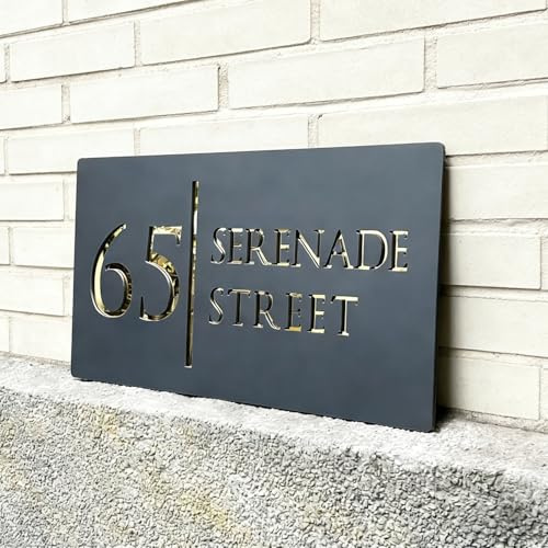 Placa De Números Casa Acrílico De Corte Moderno Personalizado, Signo De Número 3D Al Aire Libre, Placa De Identificación Impermeable Al Aire Libre For Decoración Apartamentos En Casa(25 * 45cm)