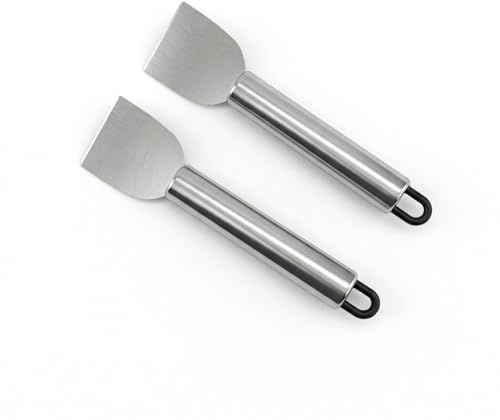 Cateye Ice Scraper Kitchen Tool 2pcs, Stainless Steel Ice Scraper Set, Portable Defrosting Shovel, Multipurpose Cleaning Spatula, Durable Kitchen Cleaning Spatula for Removing Thick Ice