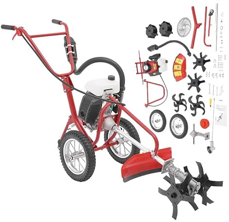 63CC - Fresa da giardino a benzina, 4 CV, 4 tempi, con manico sicuro, circa 240 giri/min
