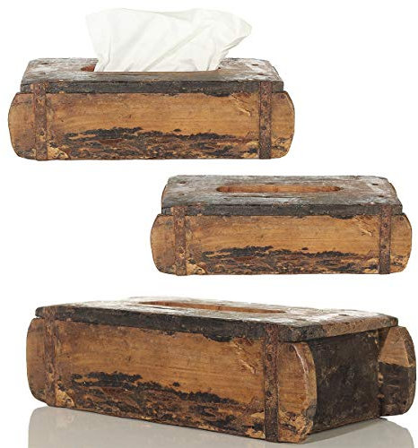 Laursen Tissuebox Ziegelform Holz Braun ca.31x15cm Kosmetiktuch-Box Taschentuch