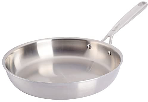 Babish Bratpfanne aus dreischichtigem Edelstahl in professioneller Qualität, 25,4 cm