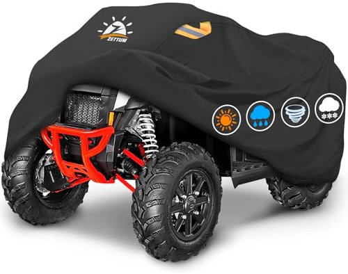 Zettum Bâche de protection pour quad ATV - 213 cm - 600D Heavy Duty et imperméable - Pour extérieur - Convient pour Polaris, Honda, Yamaha - 213 L x 121 l x 114 H cm