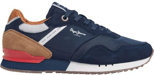 Pepe Jeans Zapatillas de Piel London Brand Marino