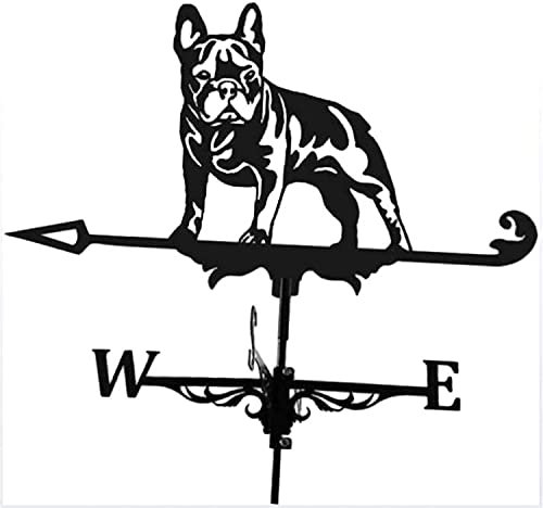 LYDSB Wetterfahne, Wetterfahne mit Tier-Ornament, Tier-Hunde-Wetterfahne, Bauernhof, Retro-Wetterfahne, Windrichtungsanzeige, Geschenke – Bulldogge