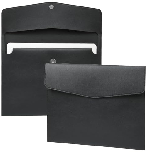 OFFCUP Borse di File in PU A4 2 Cartella Porta Documenti Pelle Sacchetto Di Documenti Portatile Multifunzione Portafoglio per Carta Lettera Cancelleria Organizer e Custodia per Tablet Custodia PC