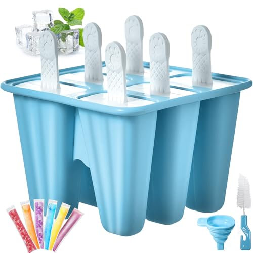 Stampi per Ghiaccioli Forme, Stampi Gelato Stecco,Stampi per Ghiaccioli in Silicone,Formine Ghiaccioli Riutilizzabili, Formine per Ghiaccioli Bambini e Adulti (LAN-6)