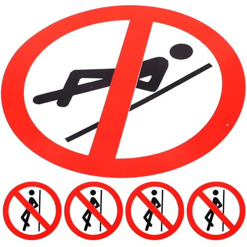 Hemobllo Cartello Avvertimento Adesivo Vietato Appoggiarsi 5 Pezzi Adesivi Autoadesivi per Resistente all'Acqua e Uv per Esterno