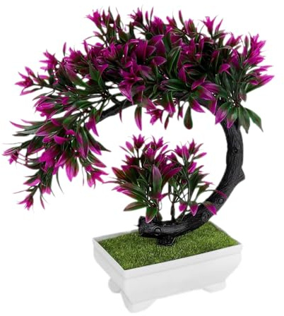 Generico Artificial Bonsai Artificial Indoor Plants for Home and Office Decoration, Artificial Bonsai Trees, Decorative Artificial Plant with Vase Table Decorations for Desk Living Room Shelves