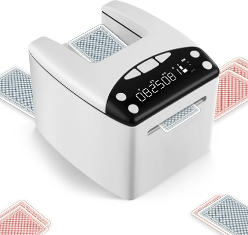 Anmrora Automatique Mélangeurs de Cartes et Distributeur 2 en1, Machine à mélanger Cartes électrique à Longue Autonomie, Portable Mélangeur de Cartes 1-2 Jeux avec Mode personnalisé pour UNO, Poker
