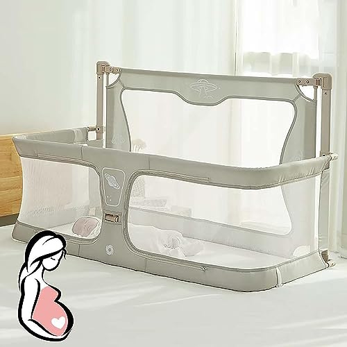 babykorg, 3 i 1 babybassin Sängsoffa, sovvagn Fäst sängen, med synligt nätfönster och mjukt tvättbart foder(Mild white)