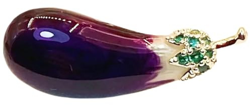 JEWEDECO Spilla da Bavero a Forma di Melanzana Elegante e Facile da Appuntare in Rame Accessorio Costume per Giacca e Sciarpa per Feste e Festa della Mamma