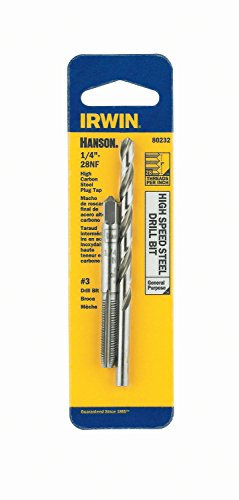 IRWIN HANSON 1/4 - 28 NF Tap and No. 3 Drill Bit Set, 80232