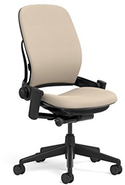 Steelcase Leap Task Chair: Black Base - Armless - No Headrest - Hard Floor Casters