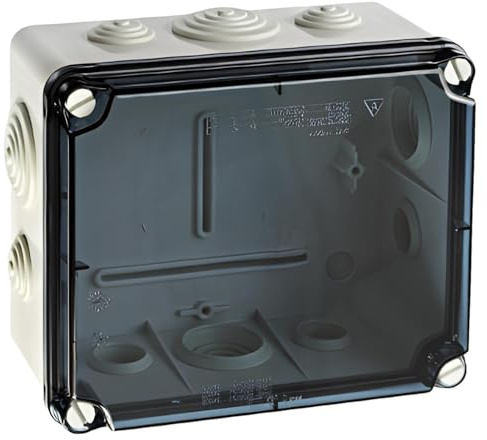 IDE EVT171 IP65 Boîte étanche de tri avec couvercle transparent et cônes, gris, 151 mm x 175 mm x 95 mm