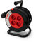 Velamp REEL-FR-15 - Alargador eléctrico (15 m, 4 enchufes, 16 A, sección 3G1,5 mm2), color negro y rojo