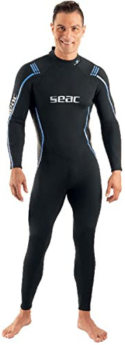 Seac Men's Seac Feel Ultra elastischer einteiliger 3 mm Neoprenanzug mit Reißverschluss für Unterwasser Speerfischen, Schwarz, XL EU