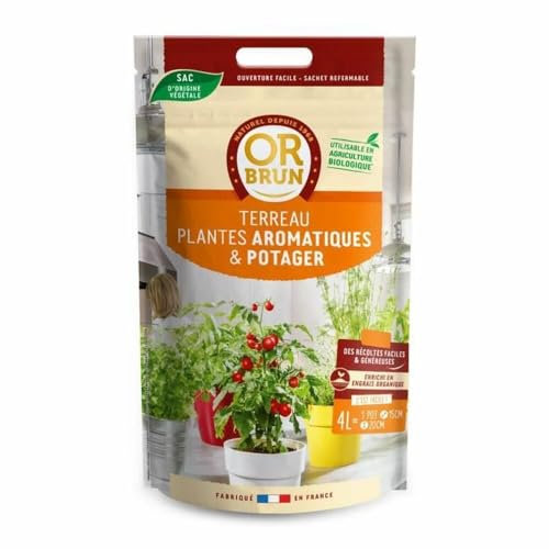 OR BRUN Terreau Potager & Plantes aromatiques 4L Croissance Rapide OBRTCDPOTAROM4