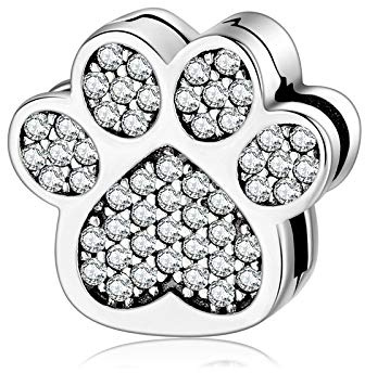 Anhänger mit Pfotenabdruck-Design, Sterlingsilber, Pfotenabdruck-Clip, passend für Reflexions-Armband für Frauen, Sterling-Silber