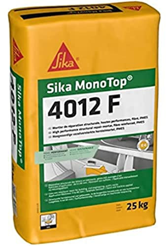 SIKA - Mortier de réparation structurale (R4) - Sika Monotop 4012 F Gris - Réduit les risques de fissuration - Application sans primaire, manuellement ou par projection - 25kg