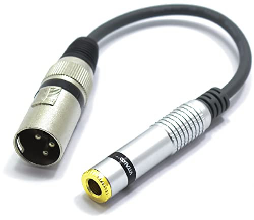 VITALCO XLR Stecker auf 6,3mm Stereo Klinke Buchse Adapter Mikrofon 3 Polig auf 6.3 TRS Klinkenstecker Audio Kabel