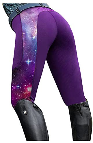 Reithose Damen High Waist Vollbesatz: Reitleggings Damen Mit Handytasche Sportreithose Stretch Reithosen Bunt Damenreithose Outdoor Hose FüR Frauen Mädchen Vollbesatzreithose Sommer Reitsport-Hosen